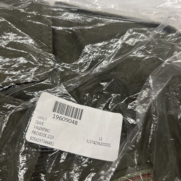 NEW NWT Valentino embroidered gabardine romper green aztec 1 Piece Sz 12 - Picture 7 of 9